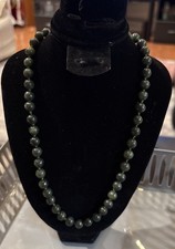 Nephrite Jade ball necklace With 14Kt Clasp 20” Long