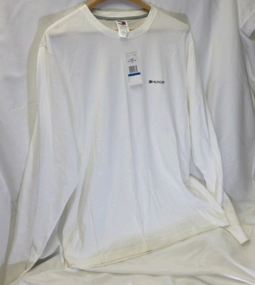 New Tommy Hilfiger Long Sleeve White Pullover Shirt Extra Large With Tags