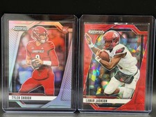 2025 Prizm Draft Picks Tyler Shough RC Lamar Jackson Prizm Cardinals (2) Card