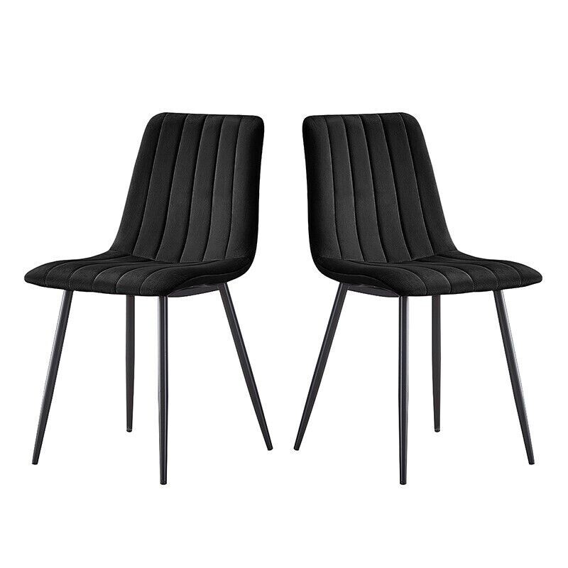 2x Schwarzer Samt Esszimmerstühle Restaurantstühle Moderne Esszimmermöbel