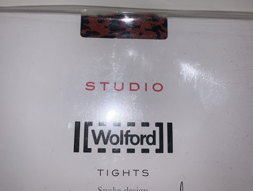 Wolford Studio fleckige Schlange XS Strumpfhose rot rostschwarz Neu Neu in Verpackung 14761 80 Denier - Bild 3 von 5