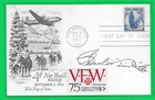 Charles H. Cole American ACE WW2 Signed Patriotic First Day Issue Postcard 1954