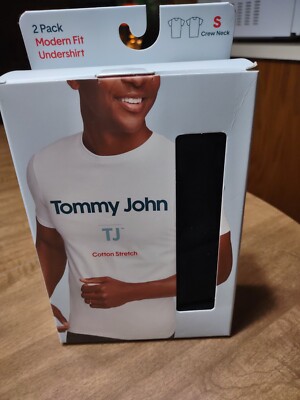 pack Tommy John Cotton Modern Fit Crew Neck Undershirt Black S