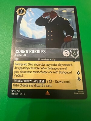Disney Lorcana Azurite Sea - 188/204 - Cobra Bubbles Former CIA - Rare Non  Foil | eBay