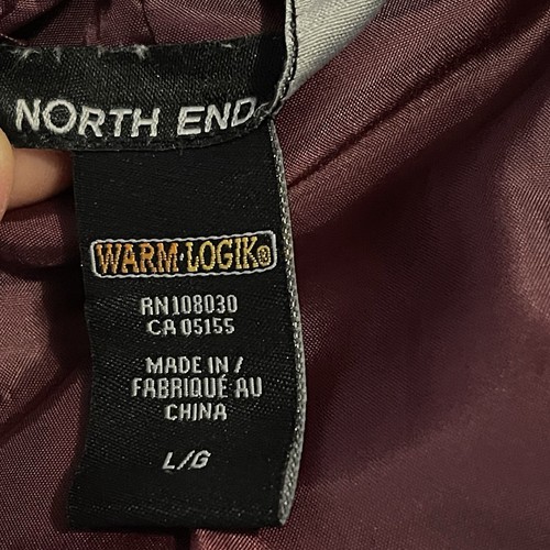 North End Jacket Men Large Burgundy Puffer Warm Logik Outdoors Full Zip Casual - Picture 3 of 9