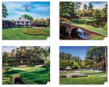 Augusta National Golf Holes 12 13 16 Amen Corner Masters 4 Canvas Frames Azalea