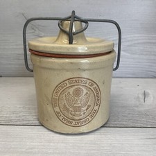 VINTAGE SEAL OF THE UNITED STATES OF AMERICA WIRE BALE LID 5 5/8" CHEESE CROCK