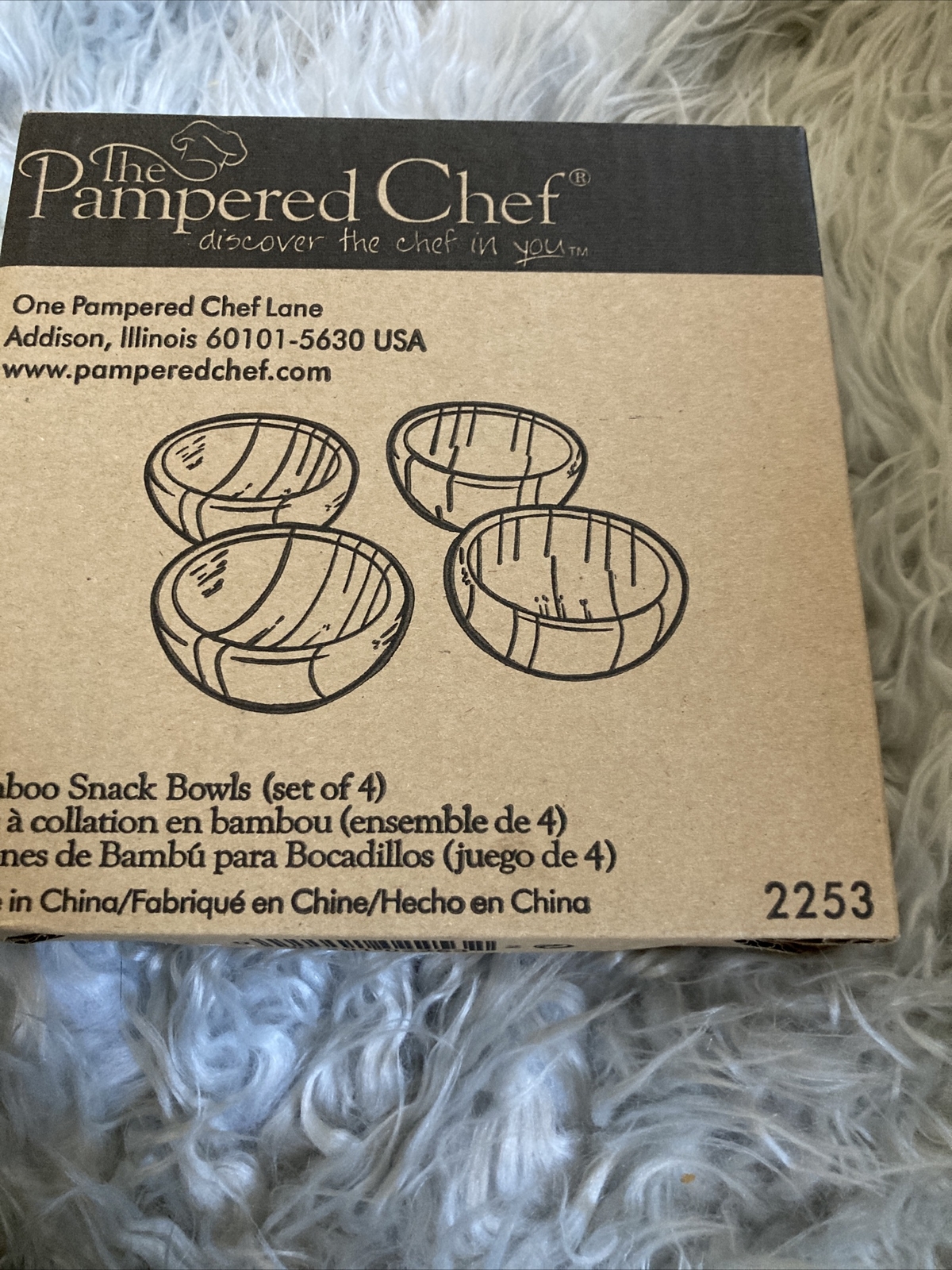 Pampered Chef Bamboo Snack Bowls Set of 4 NIB 2253 eBay