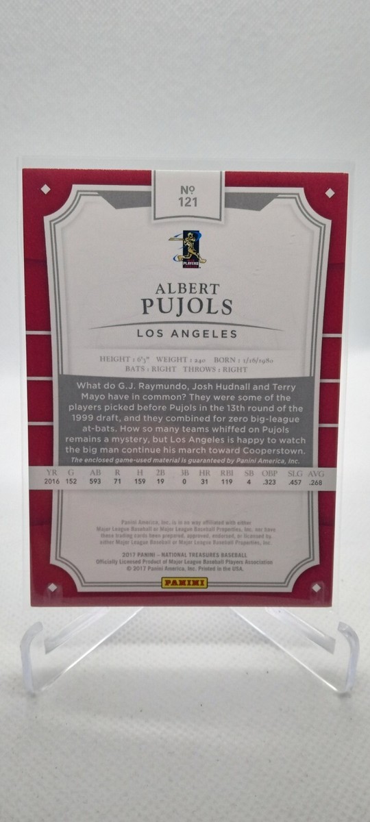 2017 National Treasures Albert Pujols The Machine Patch Albert