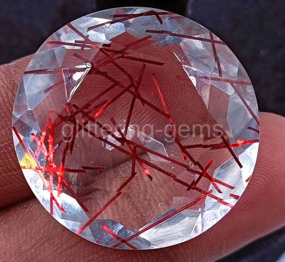 Red Rutilated Quartz 69.00 Ct Round Cut IGL Transparent Loose Gems 5JJP - Image 2 of 4