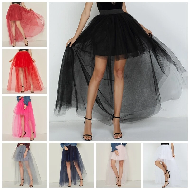 Elegant Royal Blue Tulle Skirts Hi Low Ruffled Women Tutu Skirt Custom Made  Any Color Formal