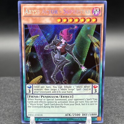 yugioh abyss actor cards Abyss Actor - Superstar DESO-EN018 1st Edition Yugioh Card