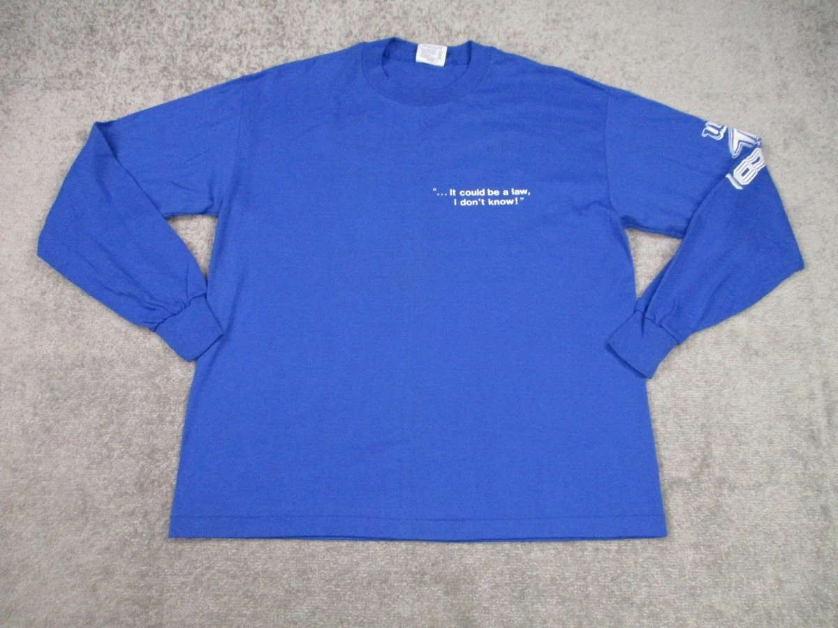 Vintage James Gregory Shirt Mens Large Blue Hef T by Tee Jays USA