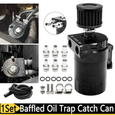 Universal Aluminum Oil Catch Can Kit Reservoir Baffled Tank With Breather Filter