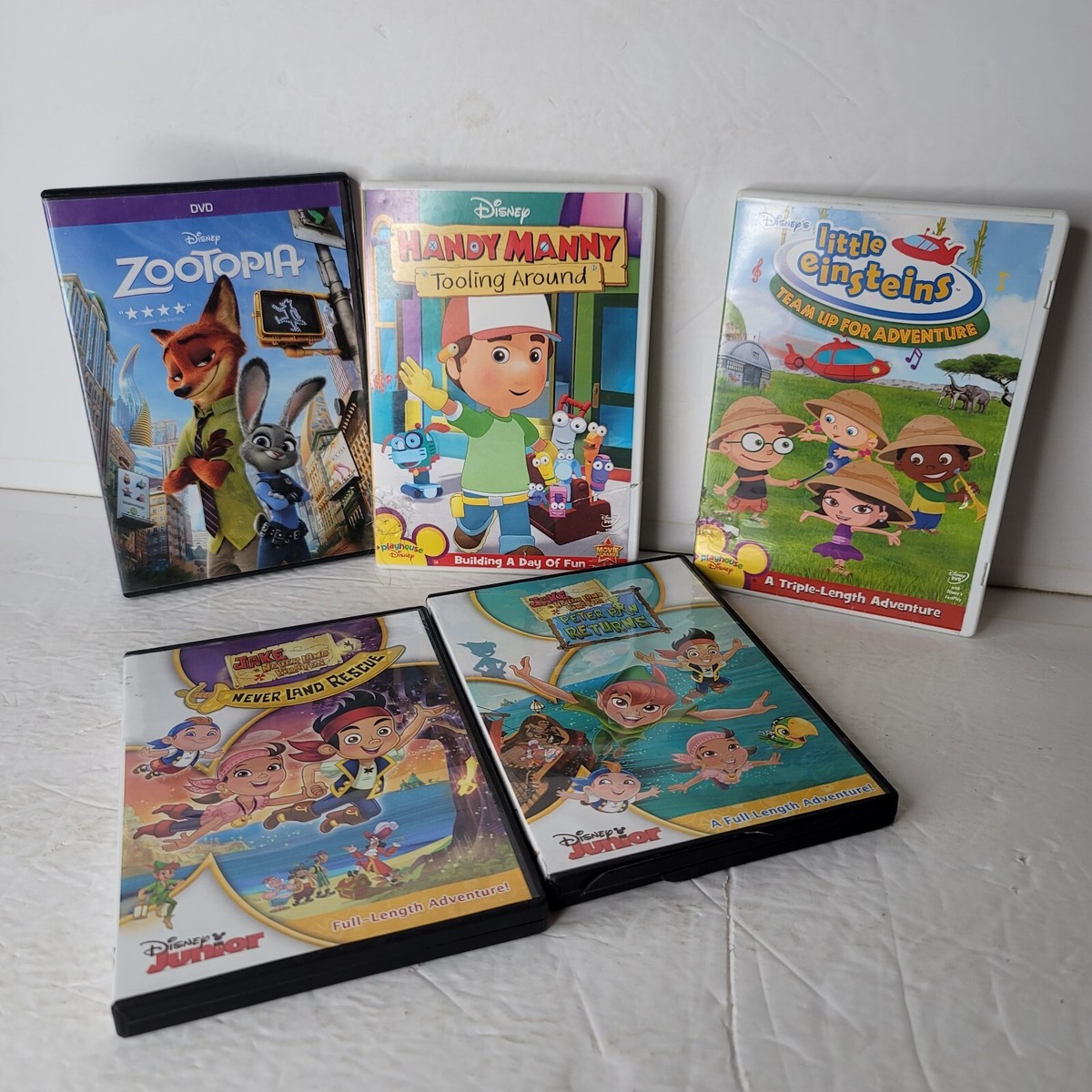 5 Disney Kids DVDs Zootopia Little Einsteins Handy Manny