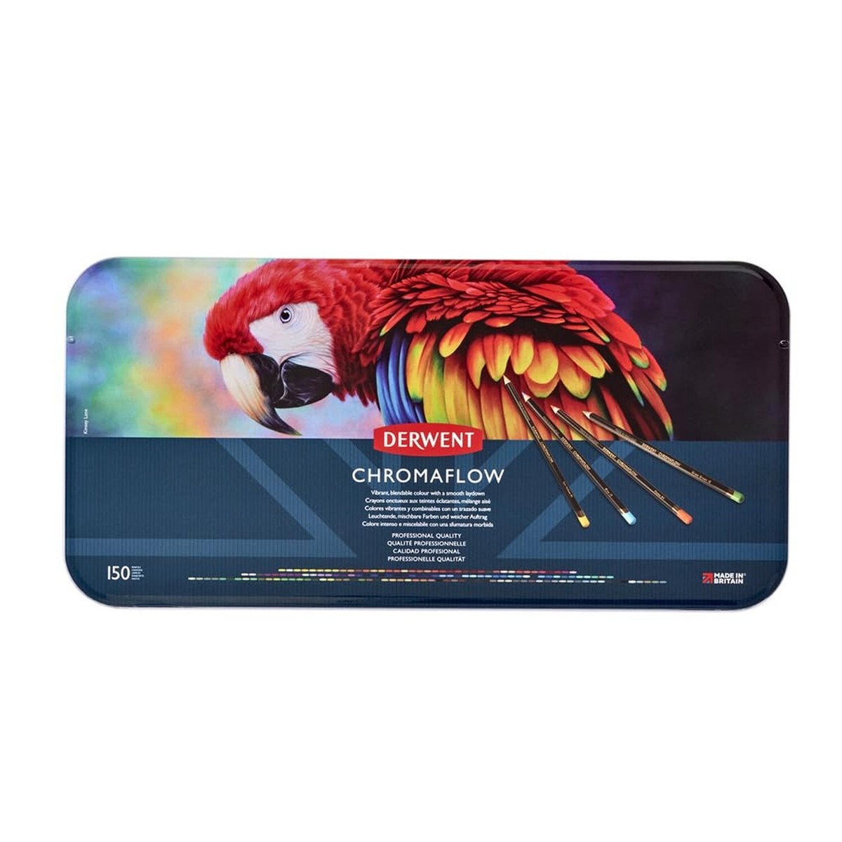 Derwent Chromaflow Pencils, Set of 150 in Tin, 3.5mm Round Core