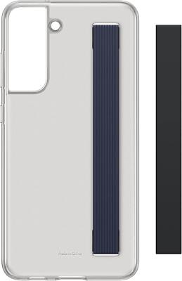 Original / Offizielle Samsung Galaxy S21 FE Slim Strap Cover - Klar / Dunkelgrau
