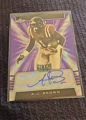 2019 Leaf Metal Draft AJ Brown on card auto autograph 1/15 OLE MISS  BOOKEND!!