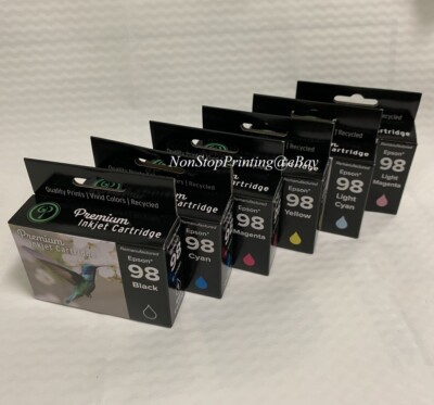 6PK Hi-Yield Ink For Epson 98 99 T0981-T0986 Artisan 700 710 725 730 800 810 835