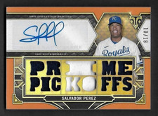 2022 Topps Triple Threads Auto Relic Salvador Perez, Prime Pickoffs, Amber 10/18