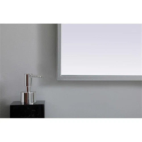 Elegant Decor Ayra 33x24" Arch Modern MDF Wood/Iron Mirror in Silver - Picture 6 of 9