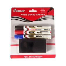 WHITE BOARD MARKER PENS AND ERASER SPONGE PACK HOME SCHOOL OFFICE BOARD MARKER