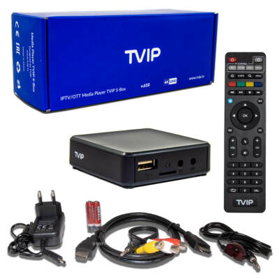 TVIP 610 IPTV Media S-Box 4K HDR Schwarz H.265 HEVC Linux Multimedia Stalker NEU