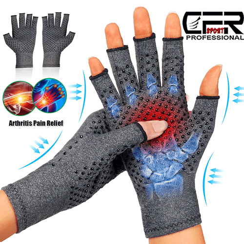 Compression Gloves for Arthritis Warmth Rheumatoid Pain Relief Fingerless Unisex - Picture 13 of 14