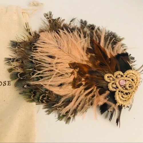 JACQUELINE ROSE BRIDAL HAIR CLIP FEATHERS Boho
