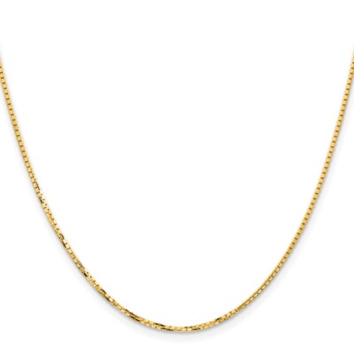 14k Yellow Gold 1.45mm Concave Box Chain Necklace 18