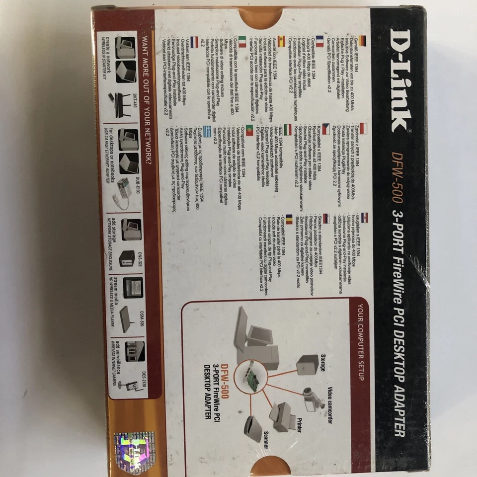 D-LINK DFW-500 3PORT FIREWIRE PCI DESKTOP ADAPTER - Immagine 2 di 3