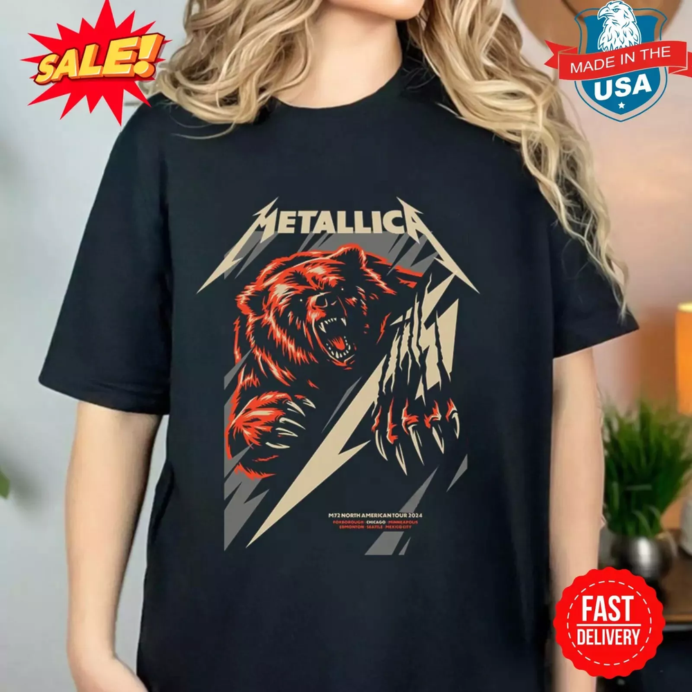 Metallica At Soldier Field Chicago Illinios 2024 M72 World Tour On August Tee