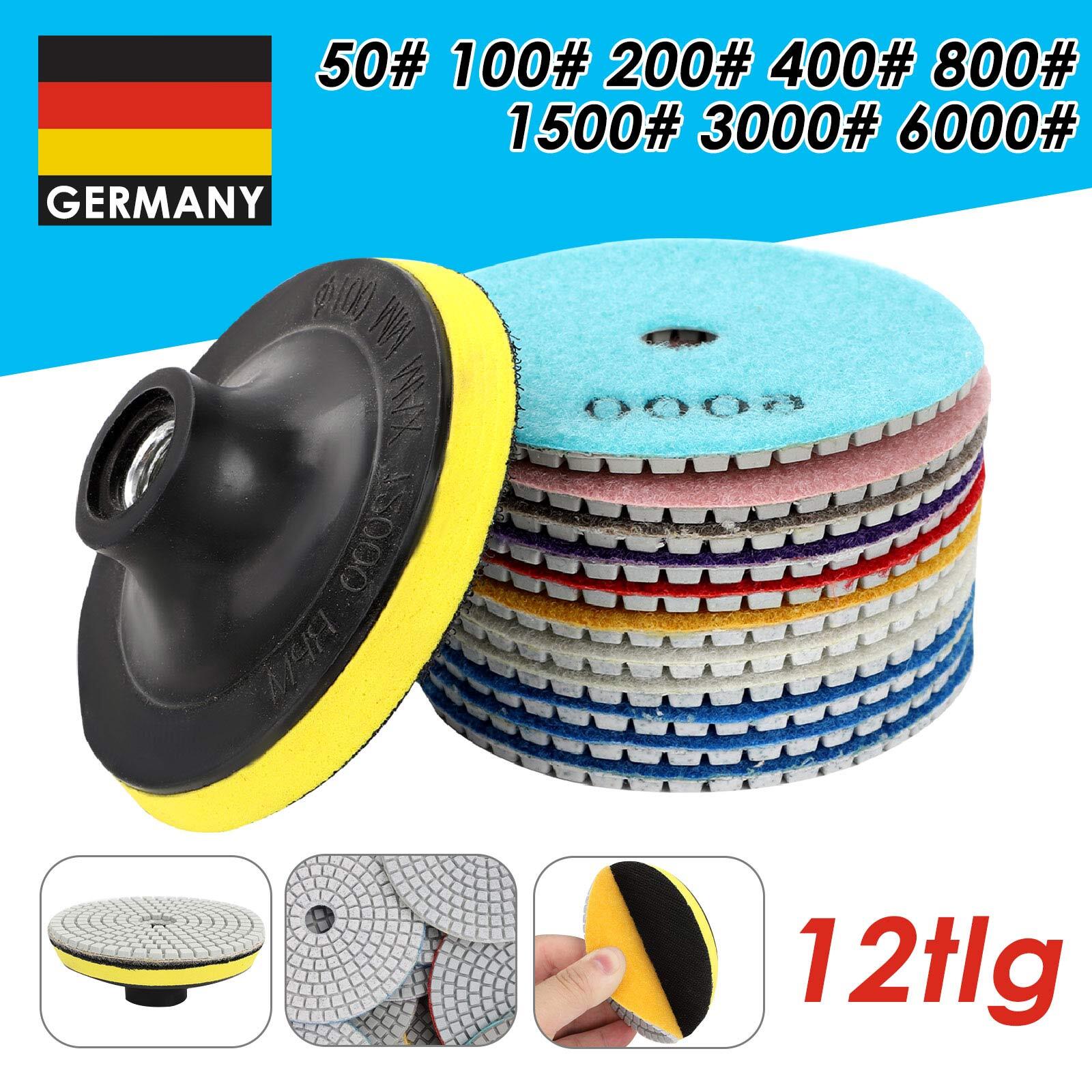 13Stk Dimond Polierscheiben,4 Zoll Diamant Wet Polierscheiben 30#/50