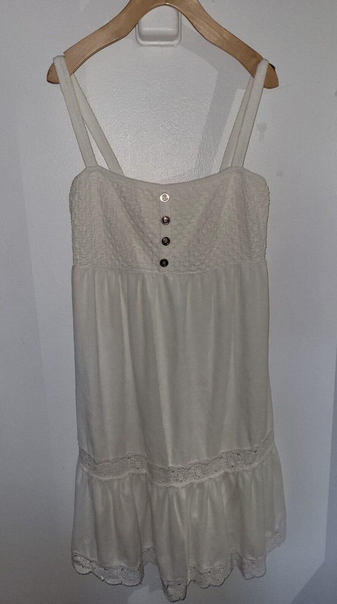 JUICY COUTURE MADE IN USA WHITE VELOUR TERRY & LACE SUMMER SUNDRESS SIZE  PETITE | eBay