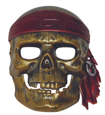 Mottoland 64020 - Piratenmaske, Piraten Skelett Schädel in SILBER, Polycarbonat  - Bild 1 von 2