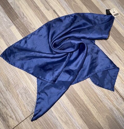 NWT The Men’s Warehouse MW Blue 100% Silk Squared Pocket’s Handkerchief 16.5” - Picture 2 of 12