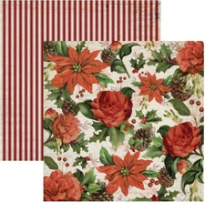 Letters to Santa - Christmas Poinsettia, scrapbook paper, DS, Kaisercraft P2388