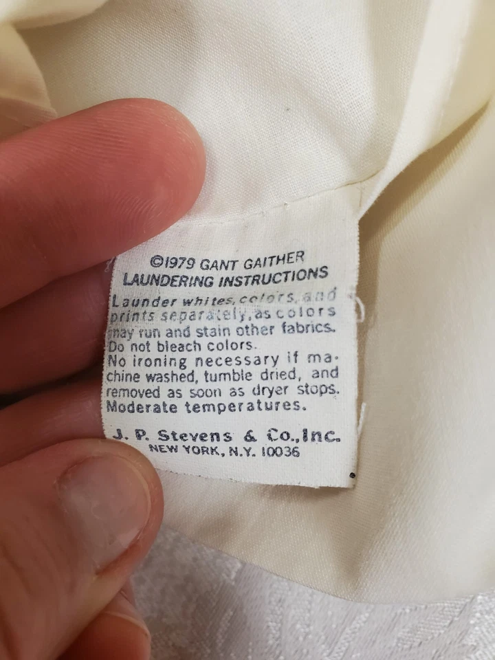 Juego de sábanas vintage Stevens Utica - Gant Gaither blanco ojos azules tigre rosa RARO Foto 4 de 4