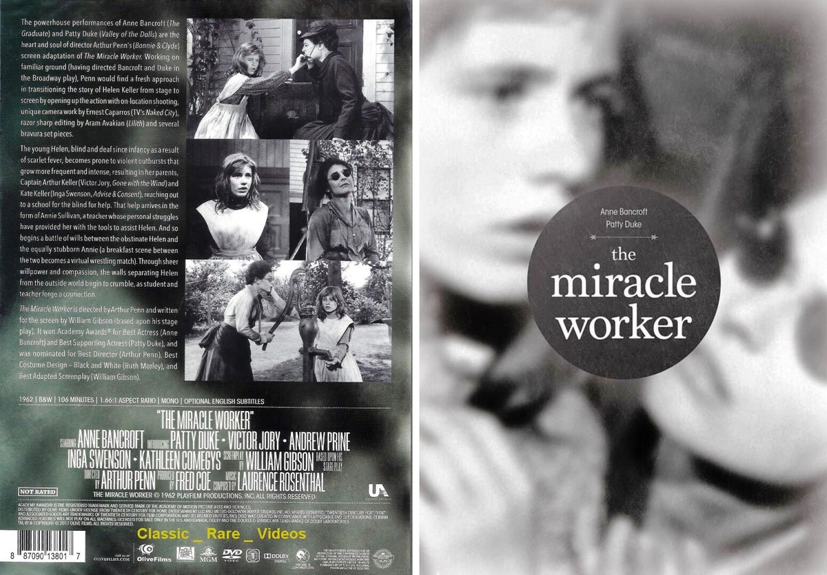 The Miracle Worker ~ DVD ~ Anne Bancroft, Patty Duke (1962