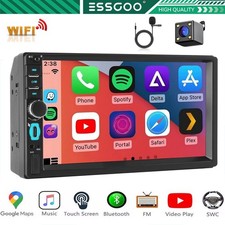 7" Double 2 Din Car Stereo with Apple Carplay Android Auto USB Radio with Camera