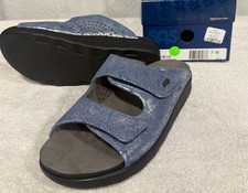 SAS Cozy Silver Blue 7 Medium Women's Sandal New In Box Save Big