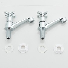 2 Pack Traditional Twin Taps Hot Cold Matching Pair for Bath Sink