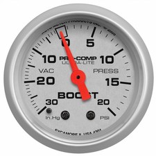 Autometer Boost Gauge Ultra-lite 52mm 20 Psi Mechanical