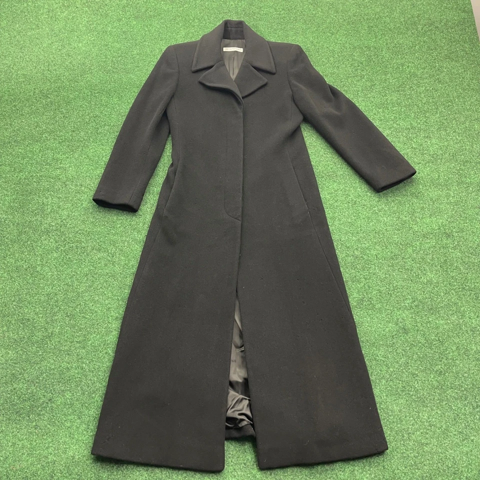 Emporio Armani черный шерсти смесь длинный полная длина пальто женщин сделано в Италии - Изображение 2 из 4