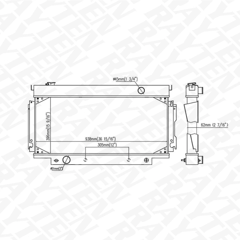 Radiator Fit for Ford F Super Duty, F59 1988-1994; F-150 1984; F-250 1983-1996 Foto 2 de 4