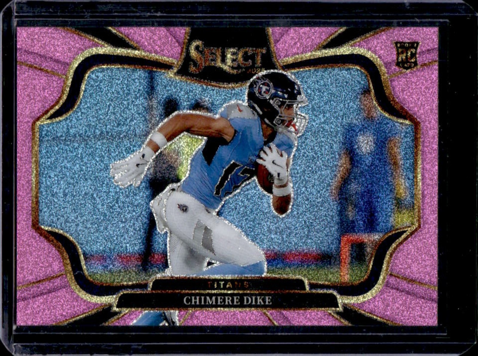 2025 Panini Select Chimere Dike Field Level Pink Glitter Prizm RC #/15 Titans