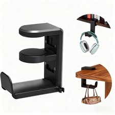 Janniyard Universal Headphone Stand, Desk Mount Holder with Universal, Black