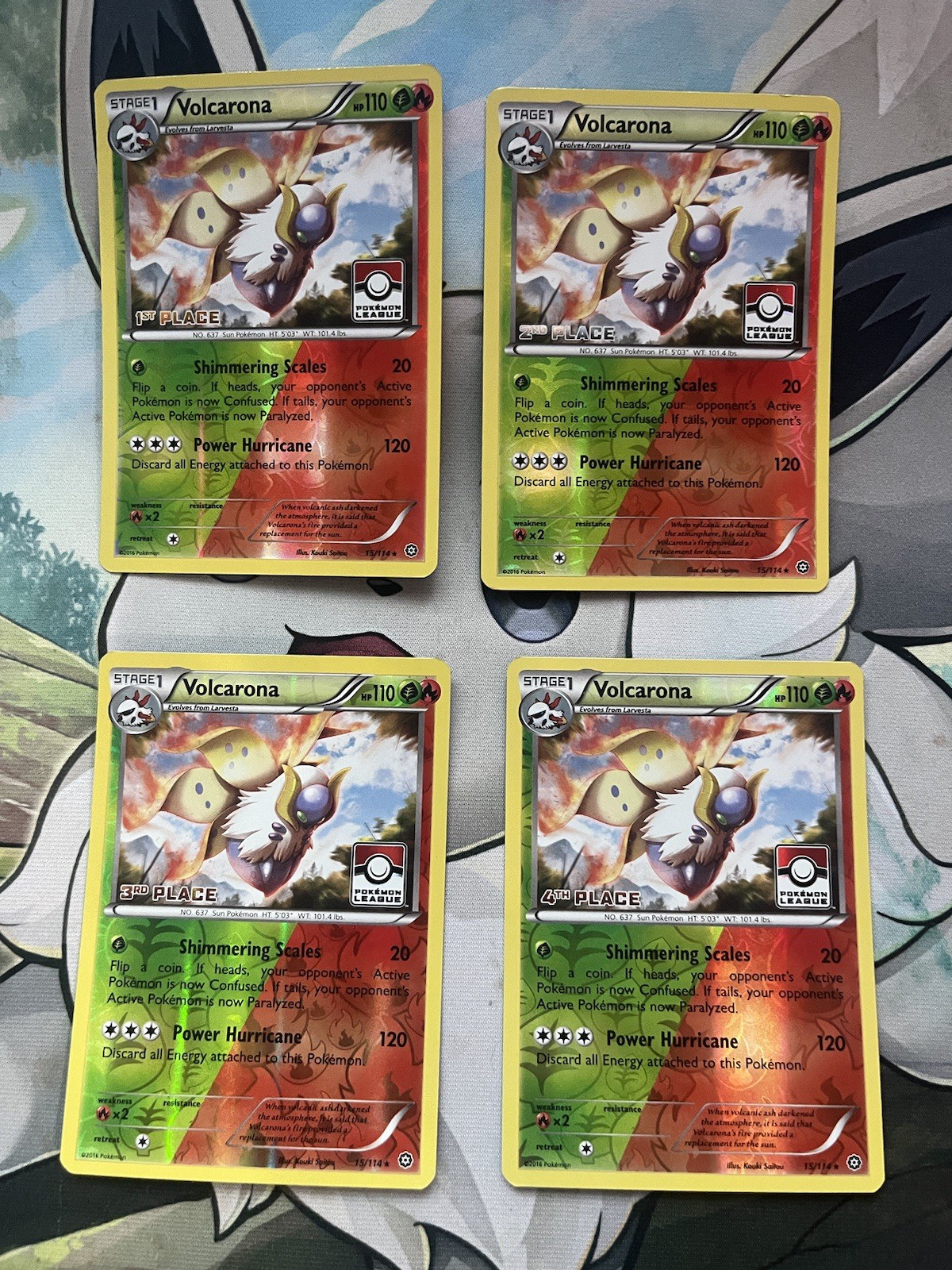 Pokémon - Volcarona 15/114 - Steam Siege Pokemon League 1st 2nd 3rd 4th Set