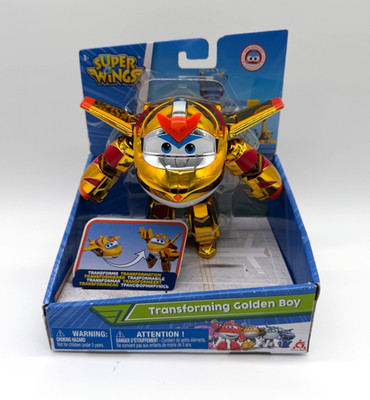 New Super Wings 5'' Transforming Golden Boy Airplane Toys Vehicle Action Figure