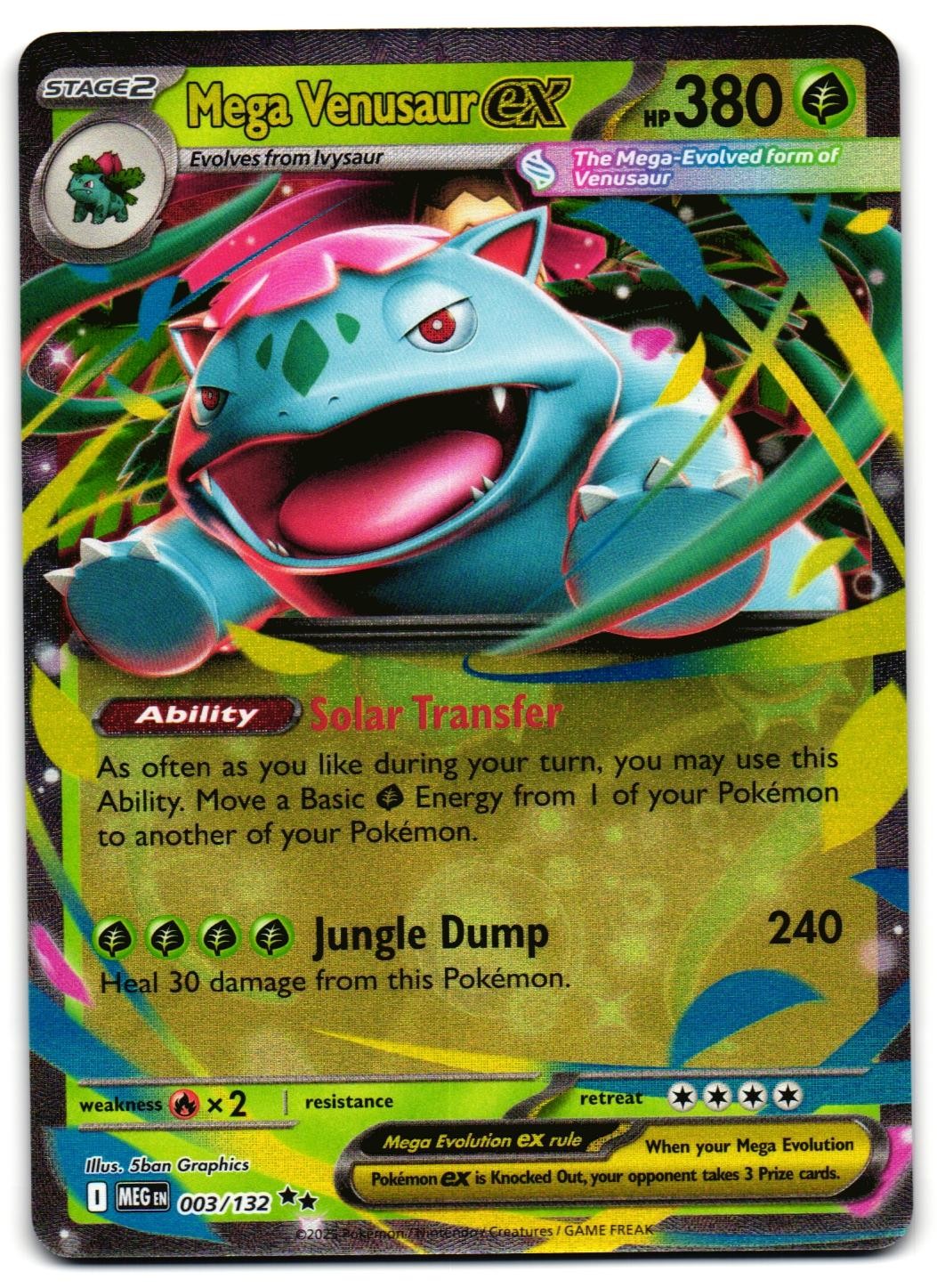 Mega Venusaur ex 003/132 - Mega Evolution Double Rare Pokemon TCG - M/LP Card